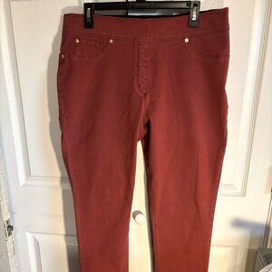 Luxe Denim Skinny Cuff 360 Degree Womens Jeggings Sz 14-16 Rust